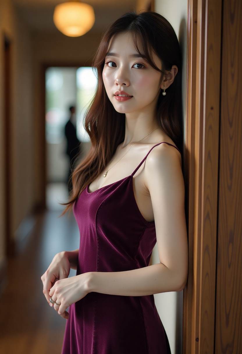 小满撑着红伞